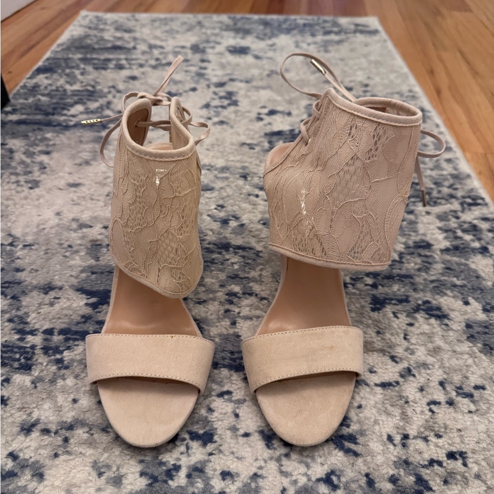 Lace Beige Heels